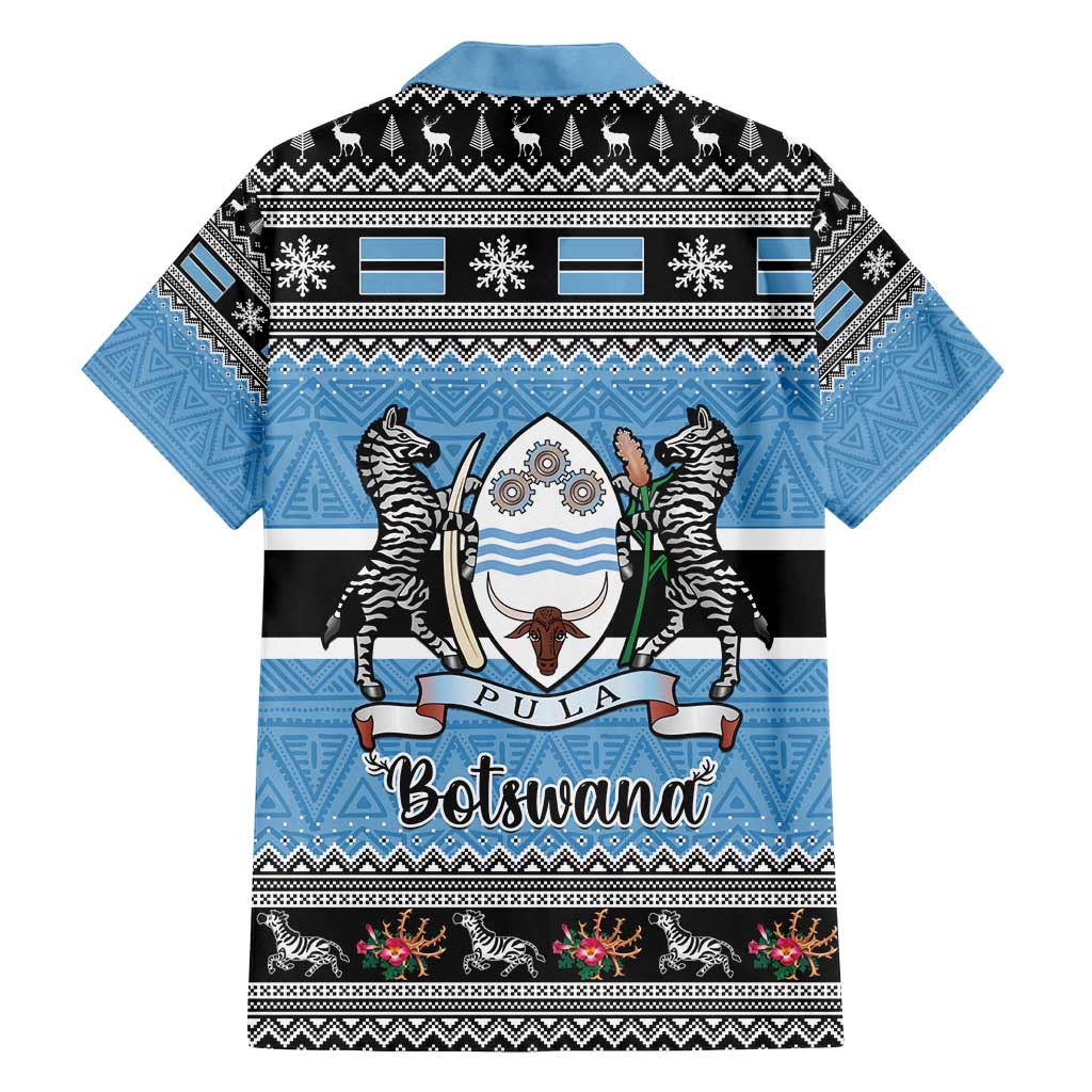 Botswana Christmas Family Matching Off Shoulder Maxi Dress and Hawaiian Shirt Coat Of Arms Muve neKisimusi - Wonder Print Shop