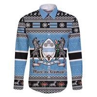 Botswana Christmas Family Matching Off Shoulder Maxi Dress and Hawaiian Shirt Coat Of Arms Muve neKisimusi - Wonder Print Shop