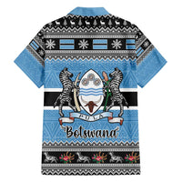 Botswana Christmas Family Matching Short Sleeve Bodycon Dress and Hawaiian Shirt Coat Of Arms Muve neKisimusi - Wonder Print Shop