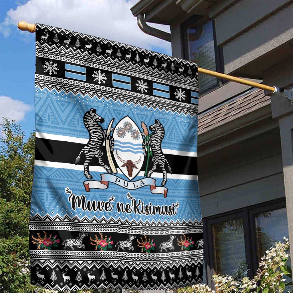 Botswana Christmas Garden Flag Coat Of Arms Muve neKisimusi - Wonder Print Shop