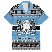 Botswana Christmas Hawaiian Shirt Coat Of Arms Muve neKisimusi - Wonder Print Shop