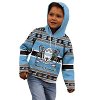 Botswana Christmas Kid Hoodie Coat Of Arms Muve neKisimusi - Wonder Print Shop