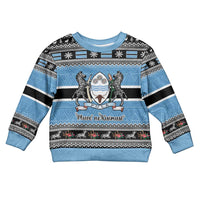 Botswana Christmas Kid Ugly Christmas Sweater Coat Of Arms Muve neKisimusi - Wonder Print Shop