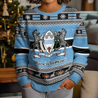 Botswana Christmas Kid Ugly Christmas Sweater Coat Of Arms Muve neKisimusi - Wonder Print Shop