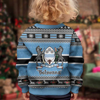 Botswana Christmas Kid Ugly Christmas Sweater Coat Of Arms Muve neKisimusi - Wonder Print Shop