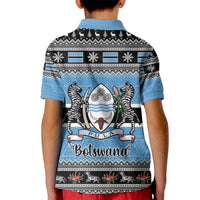 Botswana Christmas Kid Polo Shirt Coat Of Arms Muve neKisimusi - Wonder Print Shop