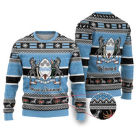 Botswana Christmas Ugly Christmas Sweater Coat Of Arms Muve neKisimusi - Wonder Print Shop