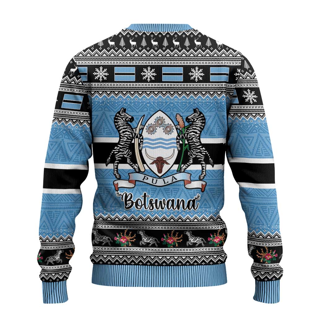 Botswana Christmas Ugly Christmas Sweater Coat Of Arms Muve neKisimusi - Wonder Print Shop
