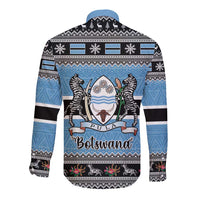 Botswana Christmas Long Sleeve Button Shirt Coat Of Arms Muve neKisimusi - Wonder Print Shop