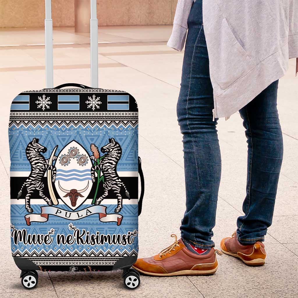Botswana Christmas Luggage Cover Coat Of Arms Muve neKisimusi - Wonder Print Shop