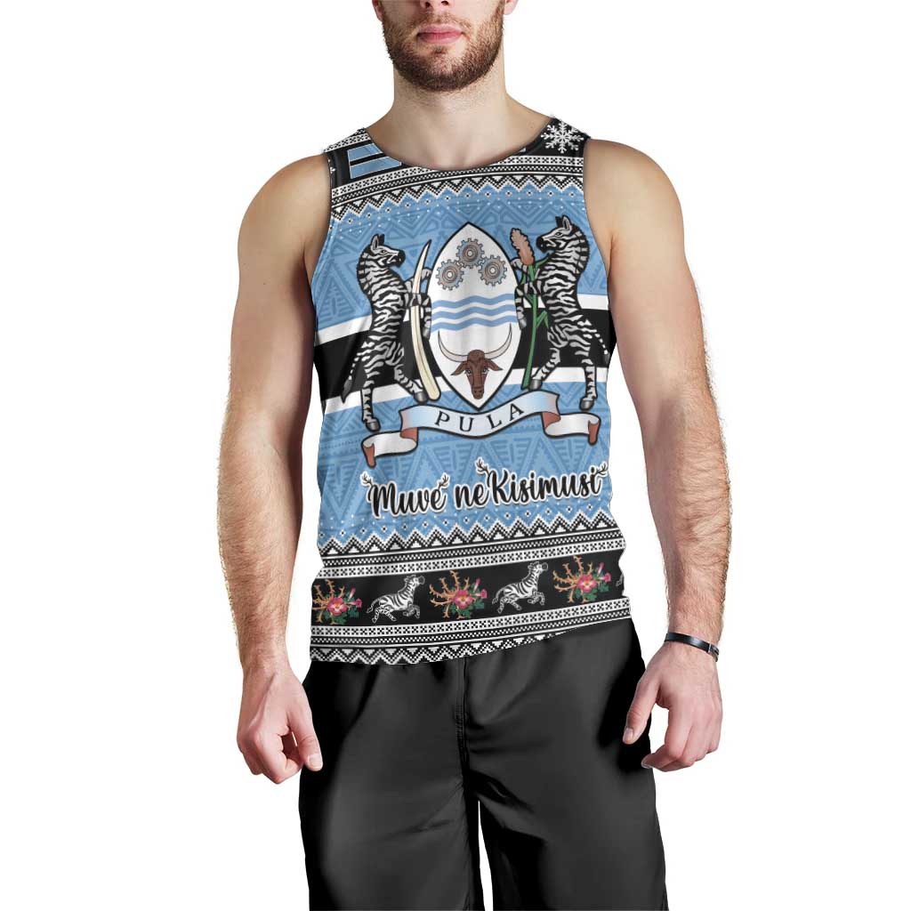 Botswana Christmas Men Tank Top Coat Of Arms Muve neKisimusi - Wonder Print Shop