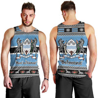 Botswana Christmas Men Tank Top Coat Of Arms Muve neKisimusi - Wonder Print Shop