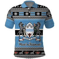 Botswana Christmas Polo Shirt Coat Of Arms Muve neKisimusi - Wonder Print Shop