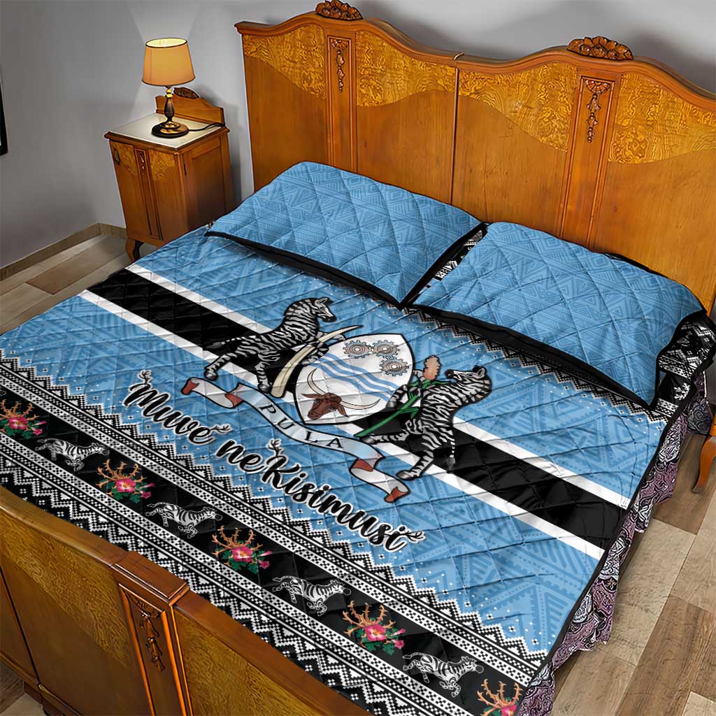 Botswana Christmas Quilt Bed Set Coat Of Arms Muve neKisimusi - Wonder Print Shop