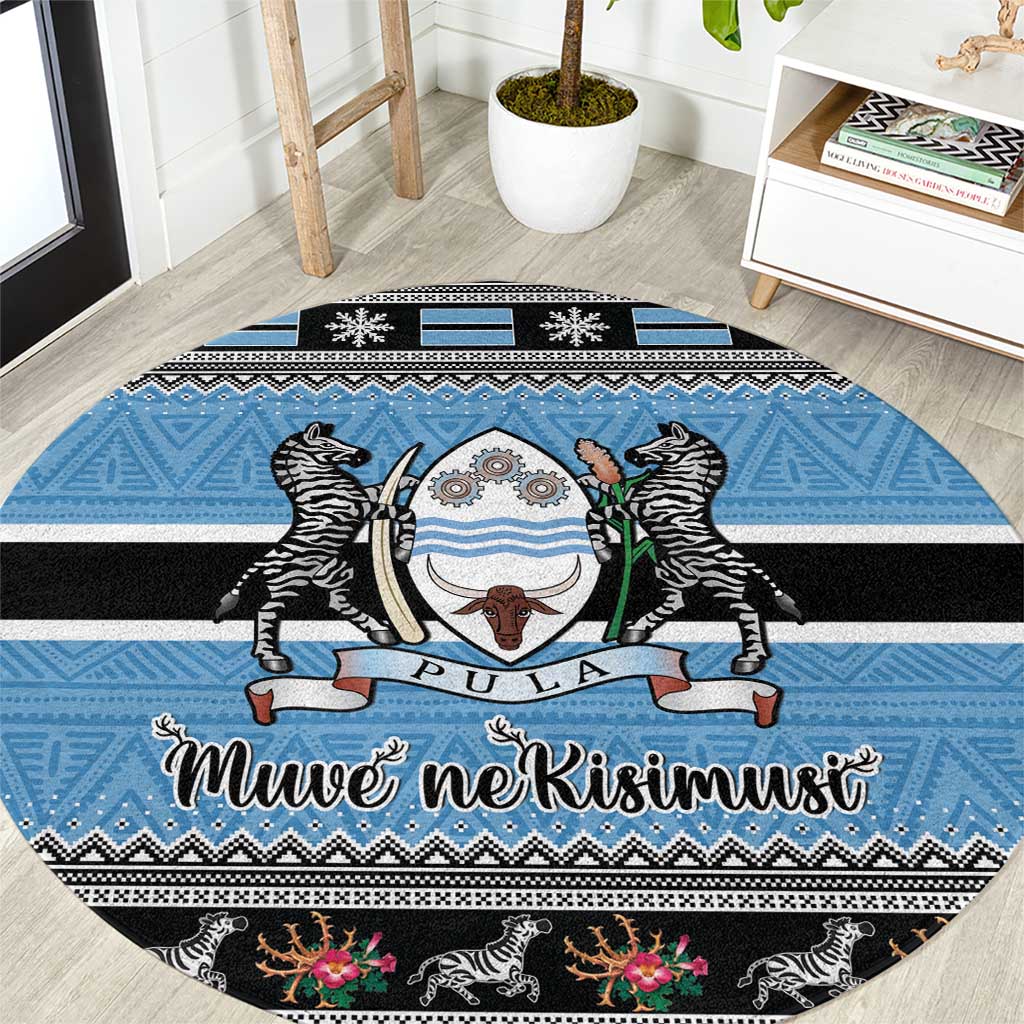 Botswana Christmas Round Carpet Coat Of Arms Muve neKisimusi