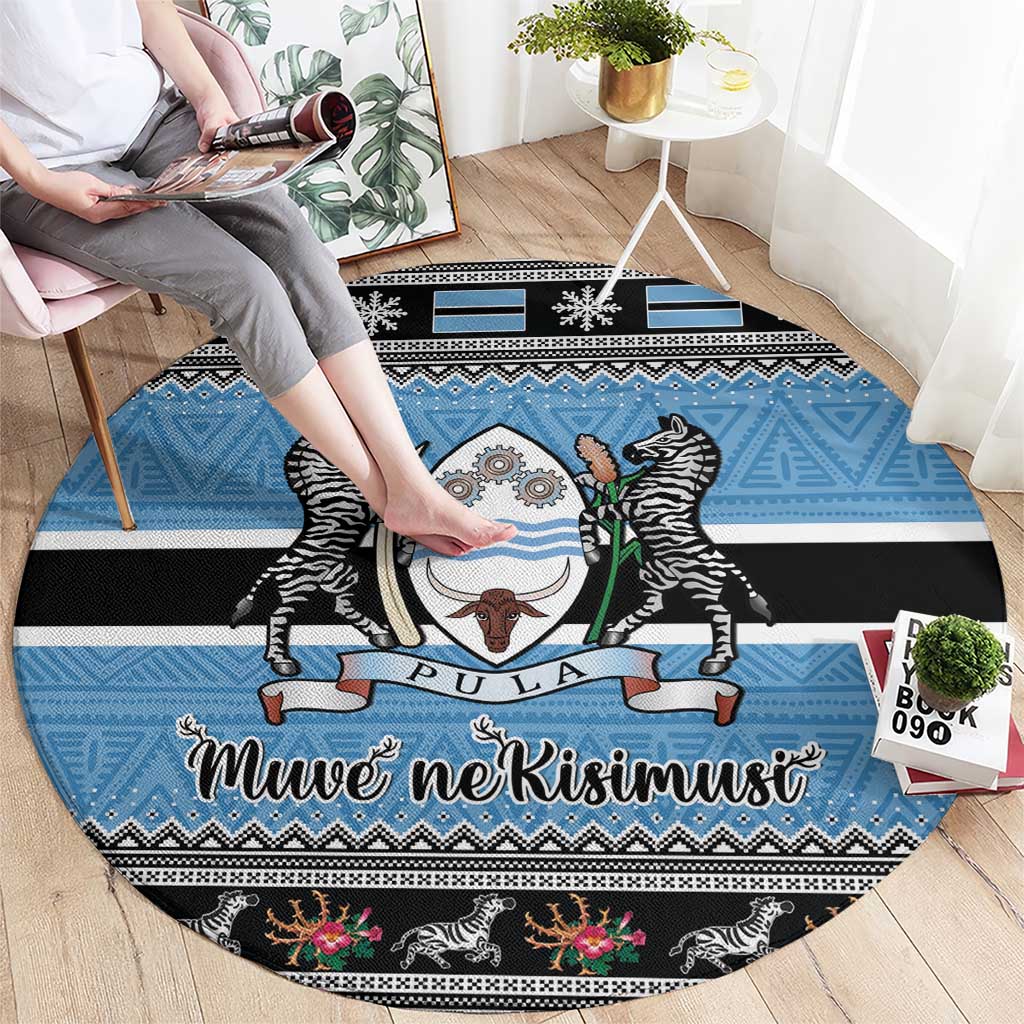 Botswana Christmas Round Carpet Coat Of Arms Muve neKisimusi