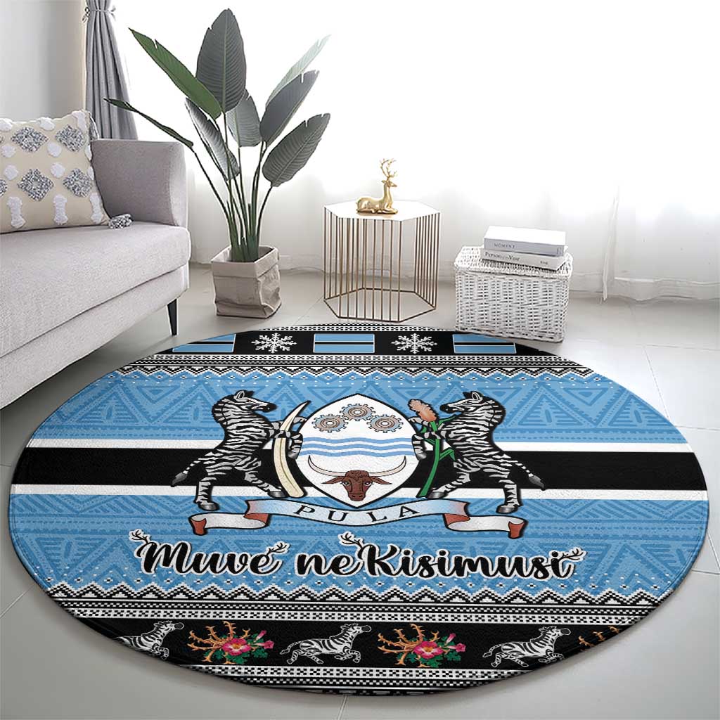 Botswana Christmas Round Carpet Coat Of Arms Muve neKisimusi