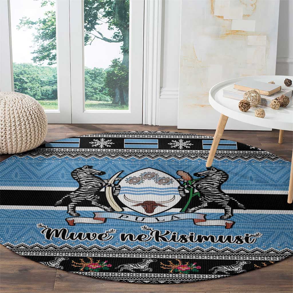 Botswana Christmas Round Carpet Coat Of Arms Muve neKisimusi