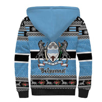 Botswana Christmas Sherpa Hoodie Coat Of Arms Muve neKisimusi - Wonder Print Shop