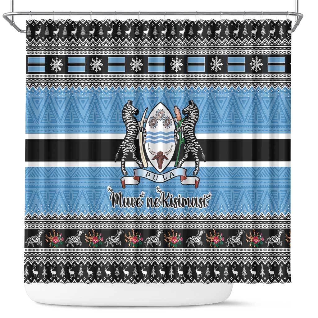 Botswana Christmas Shower Curtain Coat Of Arms Muve neKisimusi