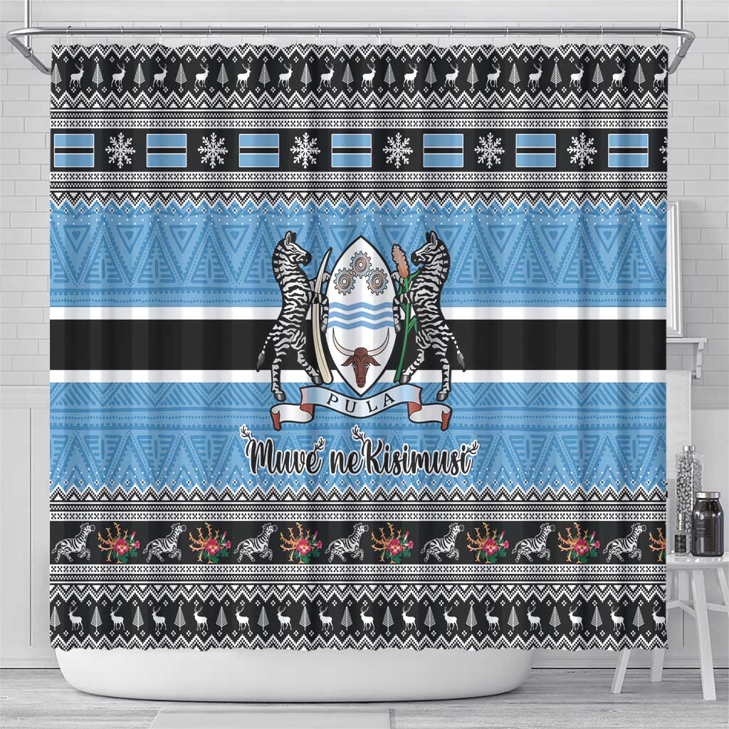 Botswana Christmas Shower Curtain Coat Of Arms Muve neKisimusi