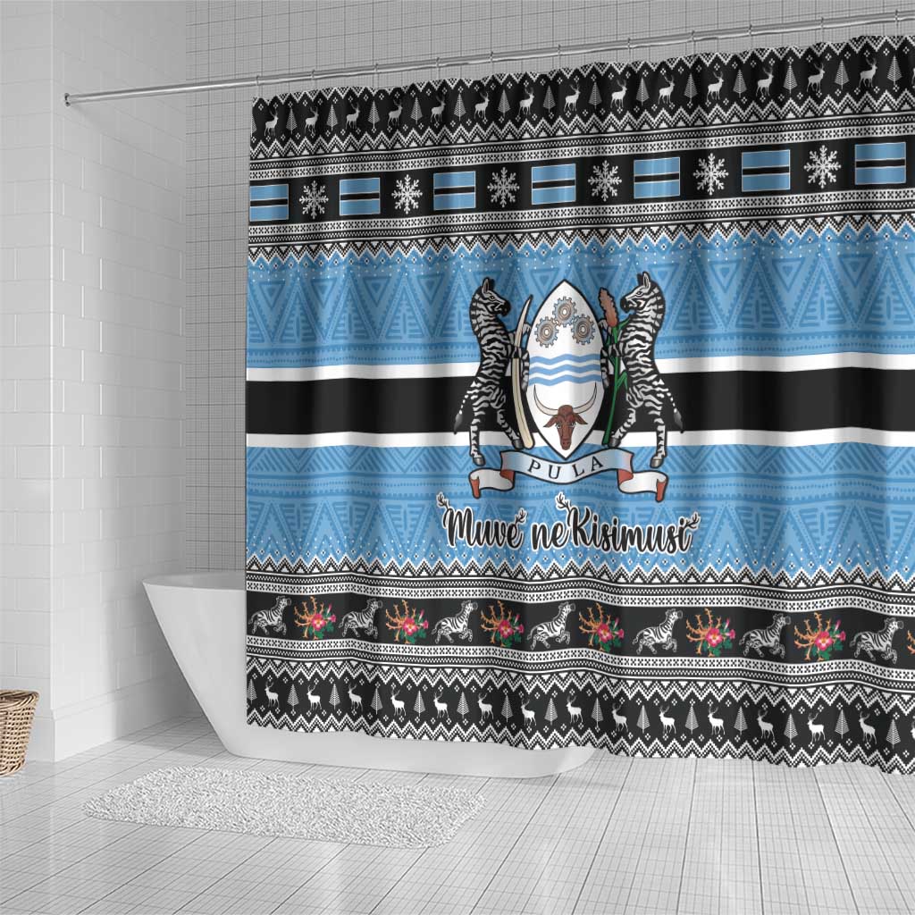 Botswana Christmas Shower Curtain Coat Of Arms Muve neKisimusi