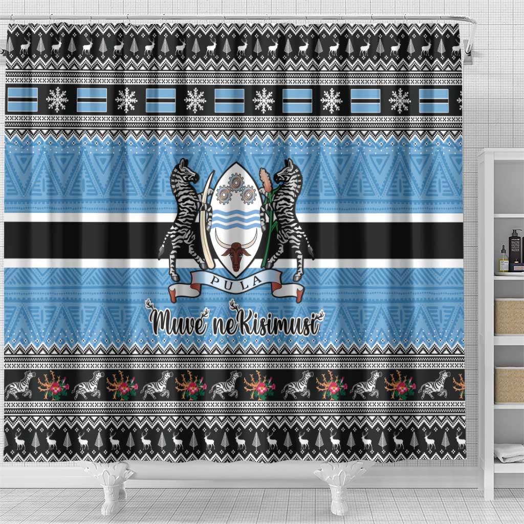 Botswana Christmas Shower Curtain Coat Of Arms Muve neKisimusi