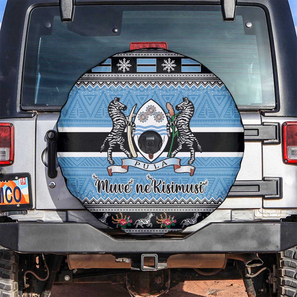 Botswana Christmas Spare Tire Cover Coat Of Arms Muve neKisimusi - Wonder Print Shop