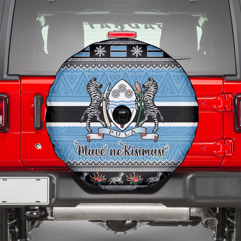 Botswana Christmas Spare Tire Cover Coat Of Arms Muve neKisimusi - Wonder Print Shop
