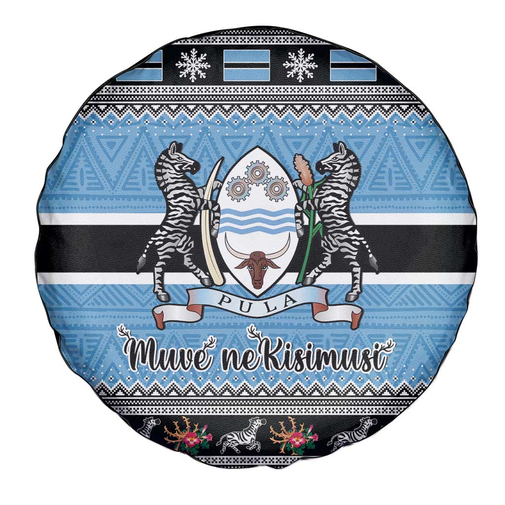 Botswana Christmas Spare Tire Cover Coat Of Arms Muve neKisimusi - Wonder Print Shop