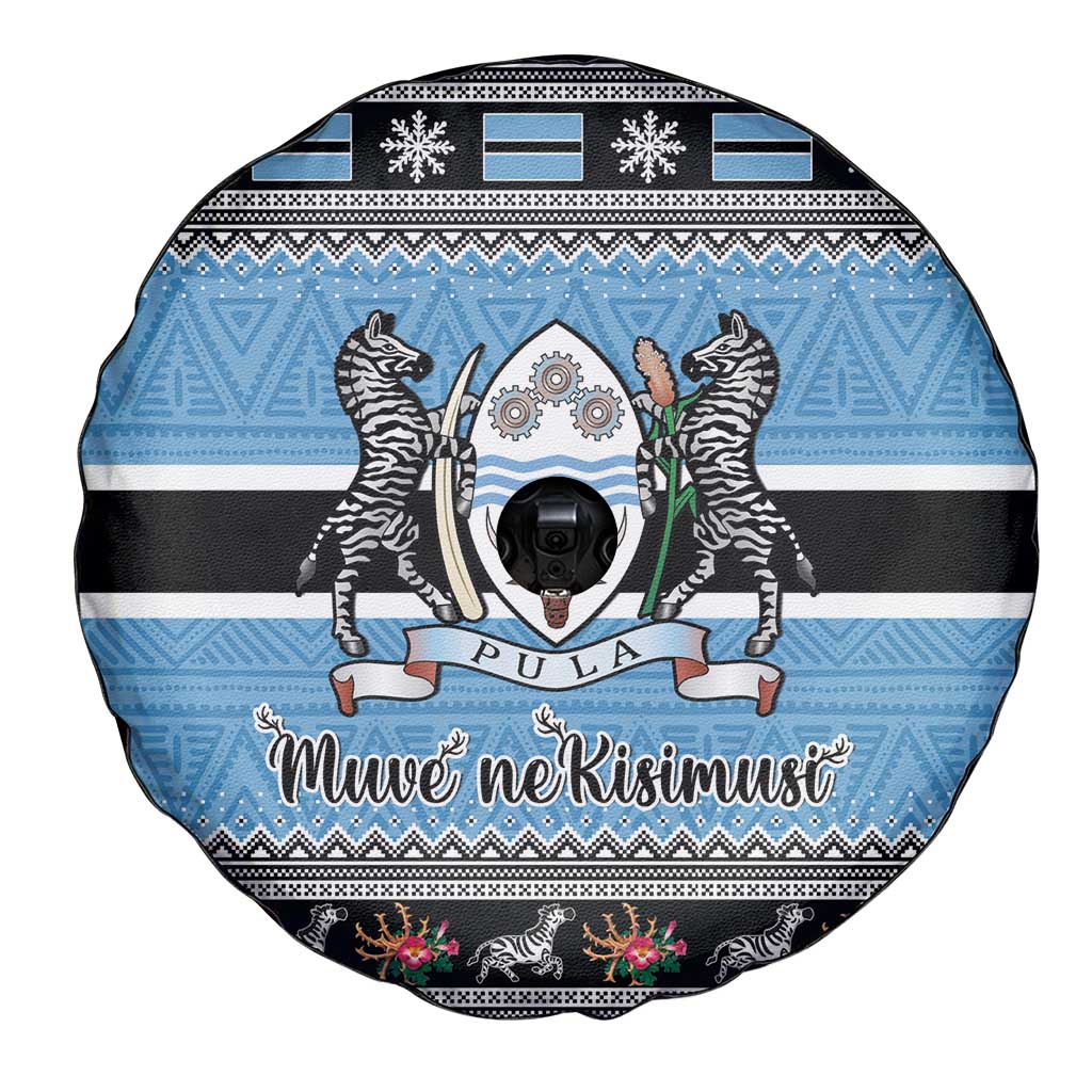 Botswana Christmas Spare Tire Cover Coat Of Arms Muve neKisimusi - Wonder Print Shop