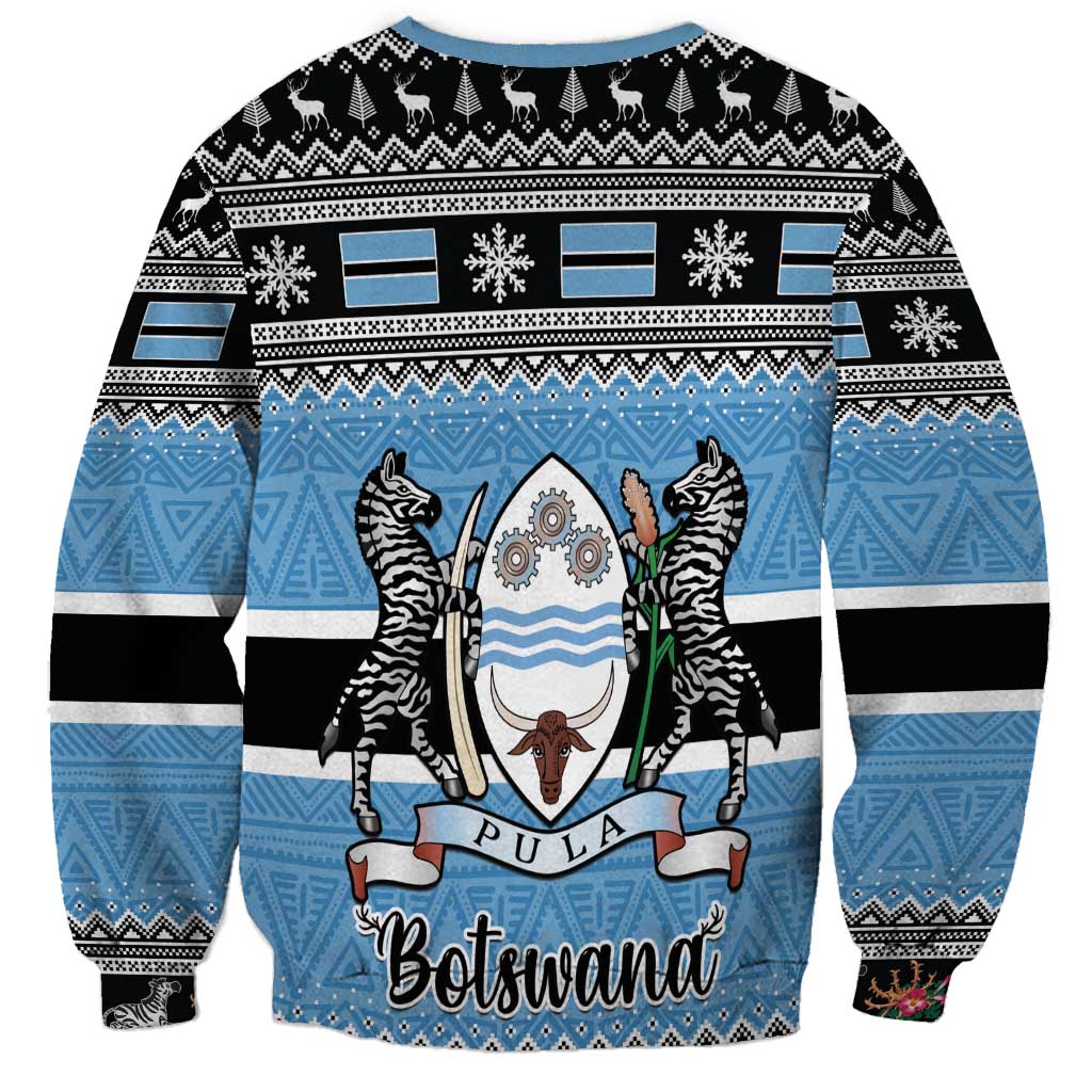 Botswana Christmas Sweatshirt Coat Of Arms Muve neKisimusi - Wonder Print Shop