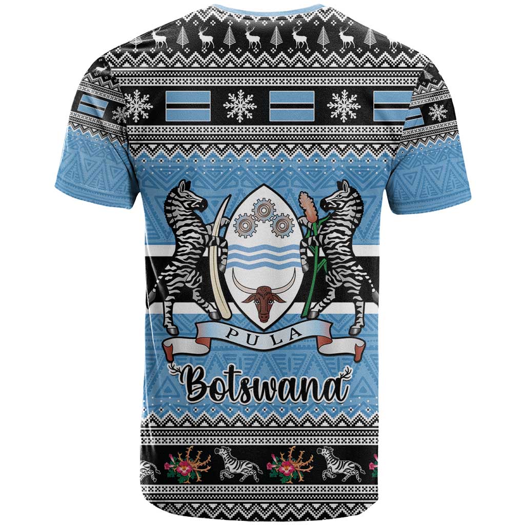 Botswana Christmas T Shirt Coat Of Arms Muve neKisimusi - Wonder Print Shop