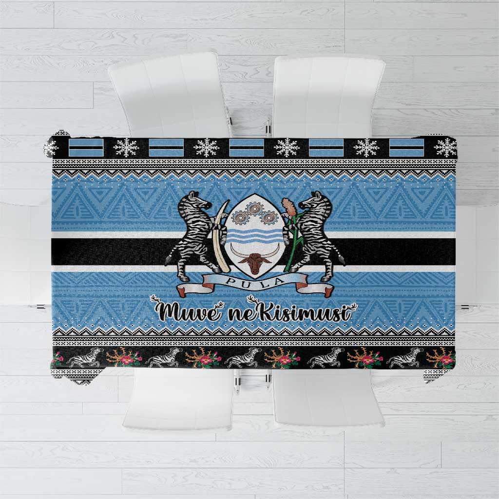 Botswana Christmas Tablecloth Coat Of Arms Muve neKisimusi - Wonder Print Shop