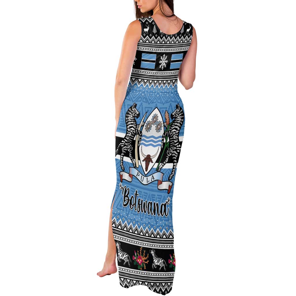 Botswana Christmas Tank Maxi Dress Coat Of Arms Muve neKisimusi - Wonder Print Shop