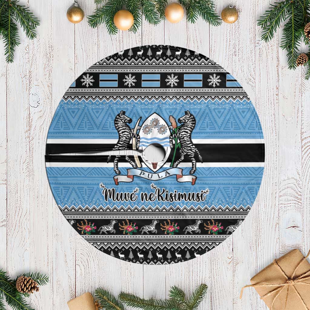 Botswana Christmas Tree Skirt Coat Of Arms Muve neKisimusi - Wonder Print Shop