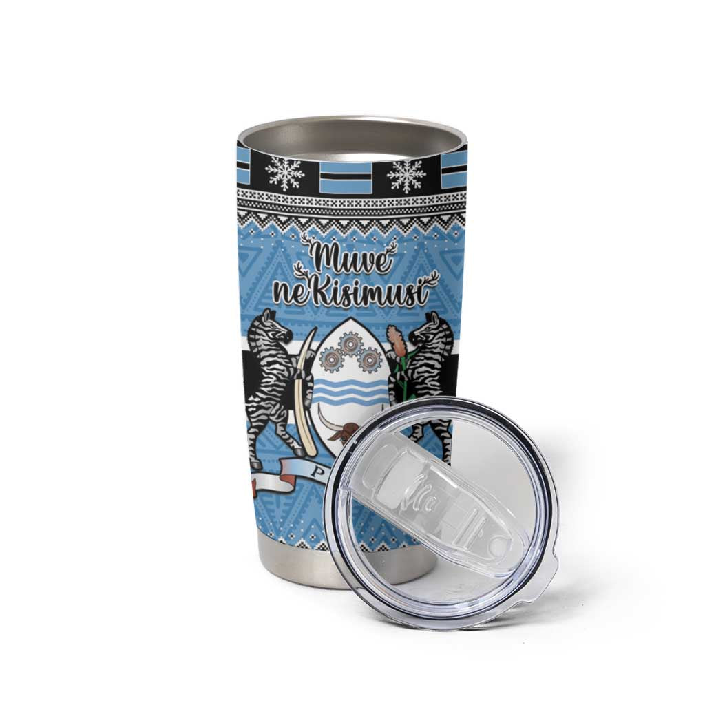 Botswana Christmas Tumbler Cup Coat Of Arms Muve neKisimusi - Wonder Print Shop
