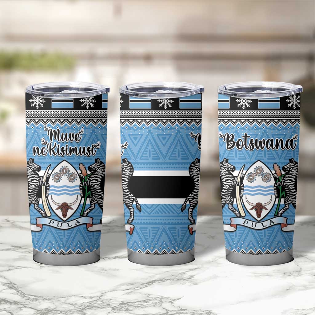 Botswana Christmas Tumbler Cup Coat Of Arms Muve neKisimusi - Wonder Print Shop