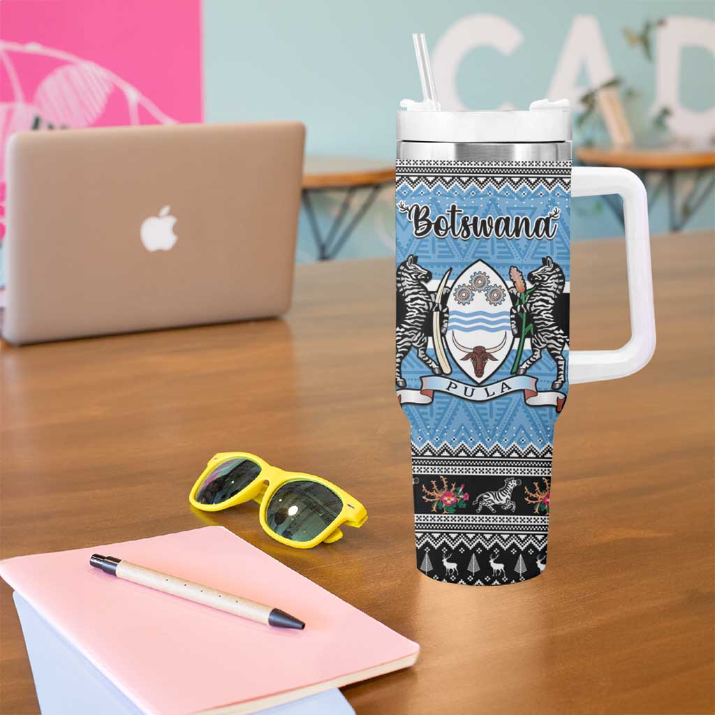 Botswana Christmas Tumbler With Handle Coat Of Arms Muve neKisimusi - Wonder Print Shop