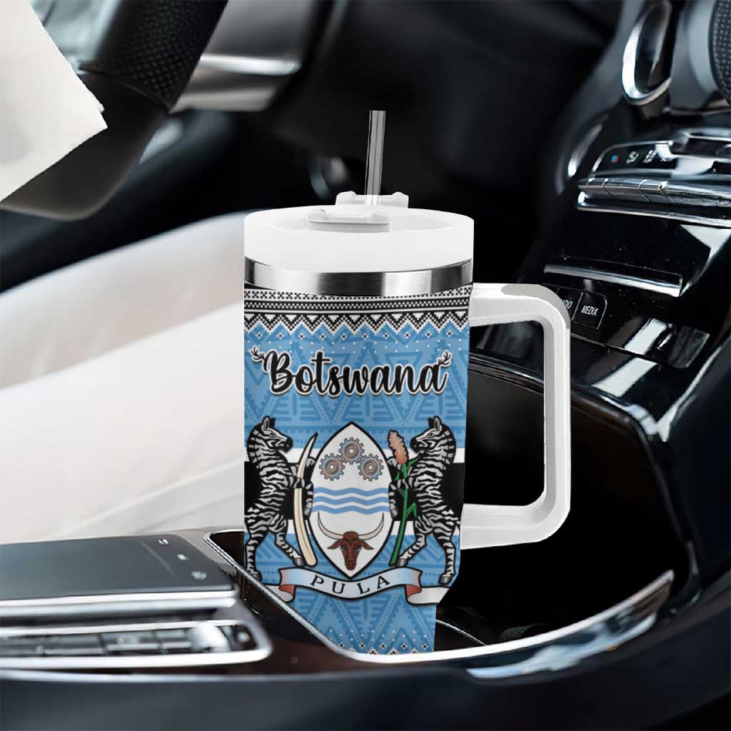 Botswana Christmas Tumbler With Handle Coat Of Arms Muve neKisimusi - Wonder Print Shop