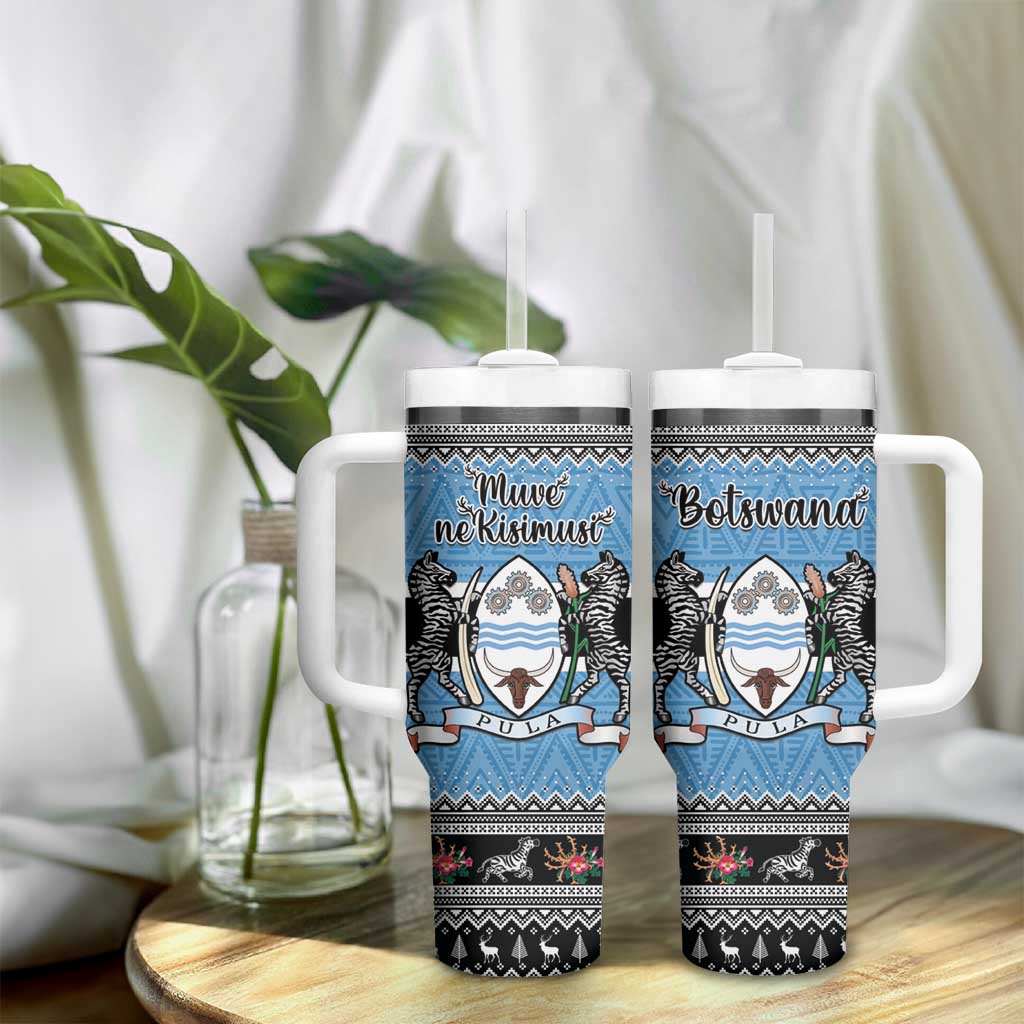 Botswana Christmas Tumbler With Handle Coat Of Arms Muve neKisimusi - Wonder Print Shop