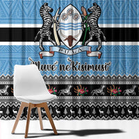 Botswana Christmas Window Curtain Coat Of Arms Muve neKisimusi - Wonder Print Shop
