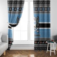 Botswana Christmas Window Curtain Coat Of Arms Muve neKisimusi - Wonder Print Shop