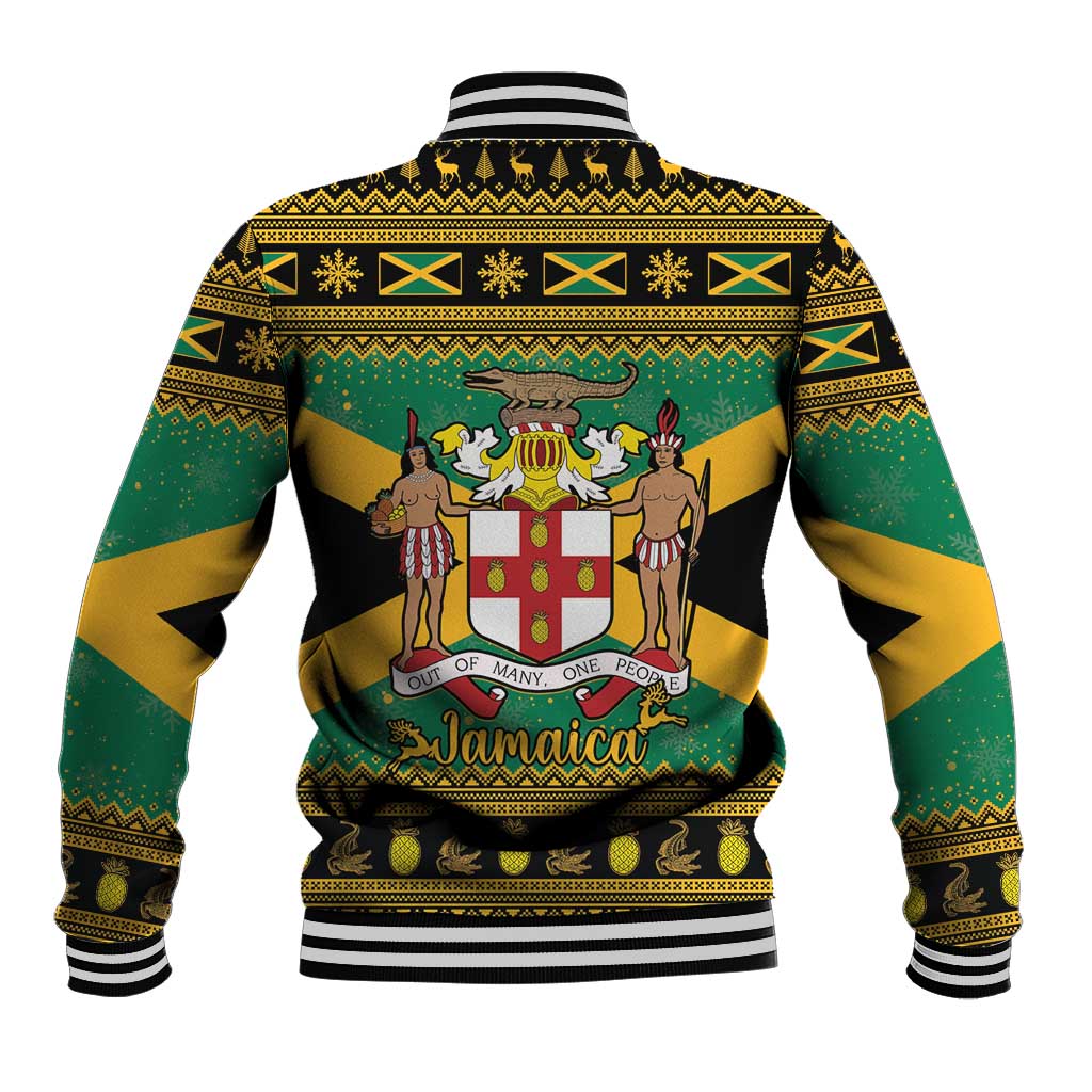 Jamaica Christmas Baseball Jacket Coat Of Arms Merri Crissmuss - Wonder Print Shop