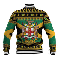 Jamaica Christmas Baseball Jacket Coat Of Arms Merri Crissmuss - Wonder Print Shop