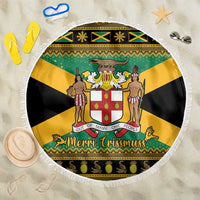 Jamaica Christmas Beach Blanket Coat Of Arms Merri Crissmuss - Wonder Print Shop