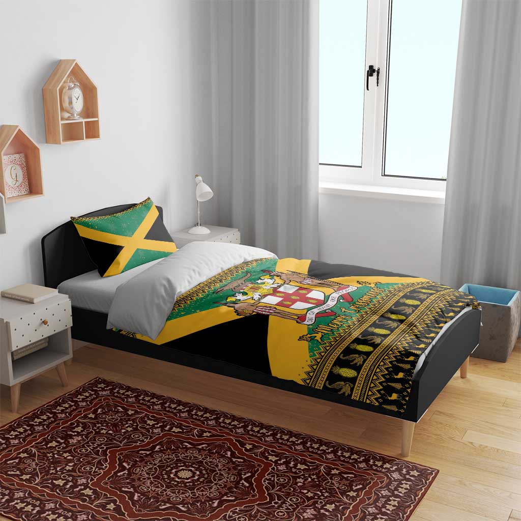 Jamaica Christmas Bedding Set Coat Of Arms Merri Crissmuss - Wonder Print Shop