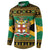 Jamaica Christmas Button Sweatshirt Coat Of Arms Merri Crissmuss - Wonder Print Shop