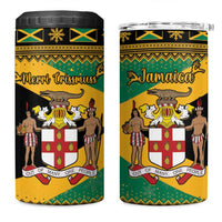 Jamaica Christmas 4 in 1 Can Cooler Tumbler Coat Of Arms Merri Crissmuss - Wonder Print Shop