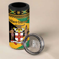 Jamaica Christmas 4 in 1 Can Cooler Tumbler Coat Of Arms Merri Crissmuss - Wonder Print Shop